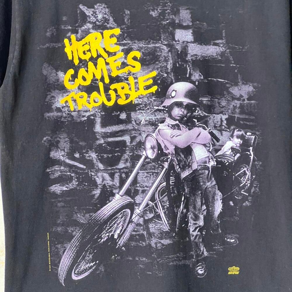 Vtg 90s 1993 Bad Company Here Comes Trouble Tour Rock Biker T-Shirt L - Picture 3 of 8